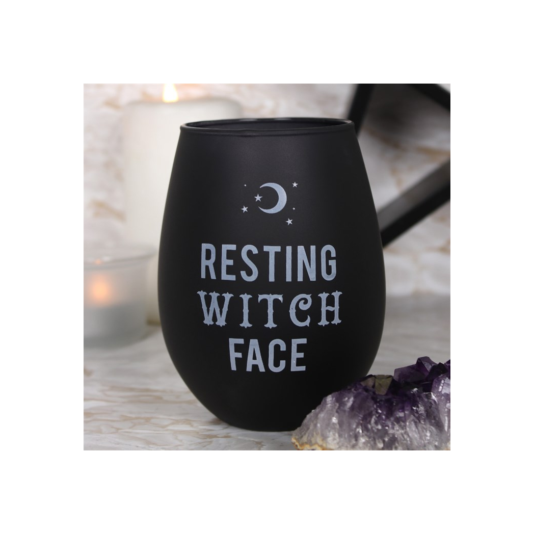 Resting Witch Face Stemless Wine Glass