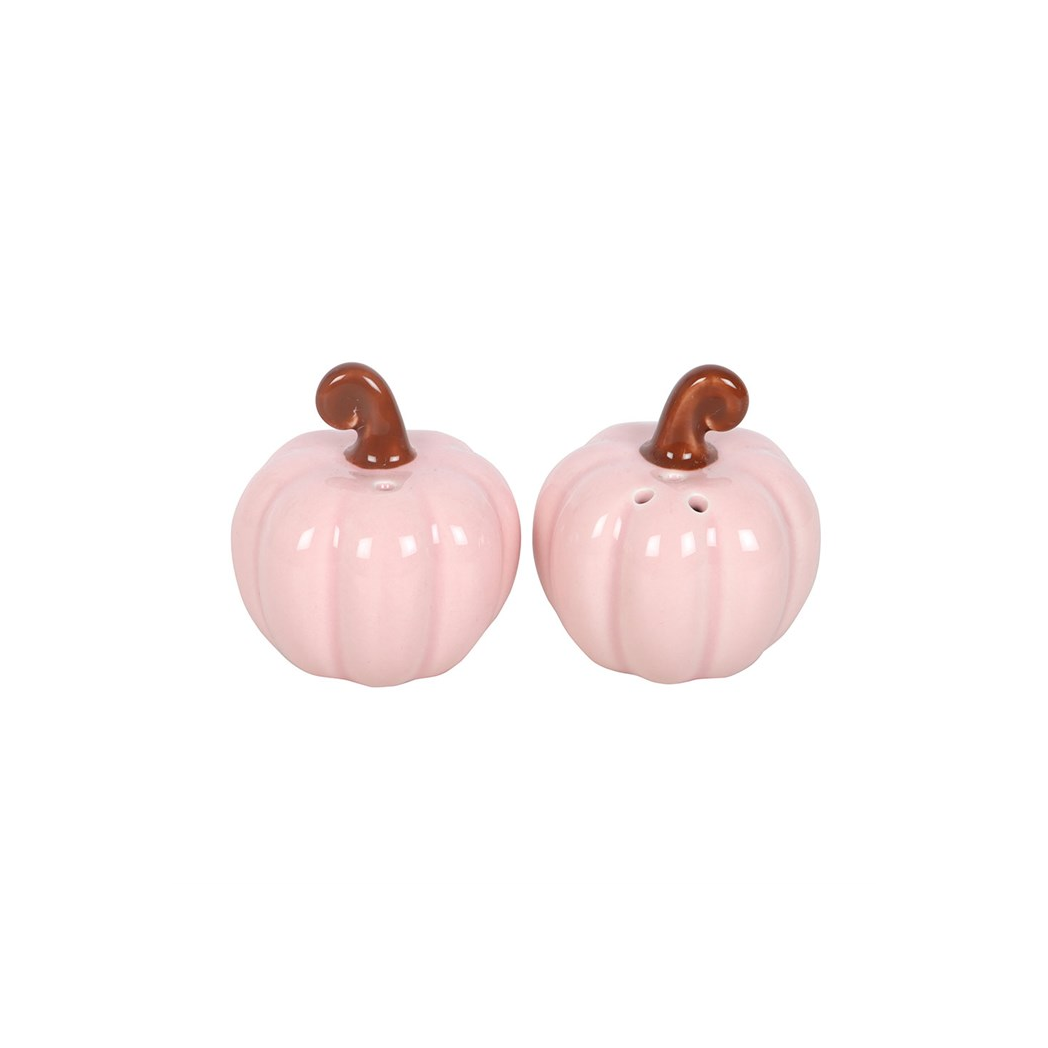 Pink Curly Pumpkin Salt and Pepper Shakers
