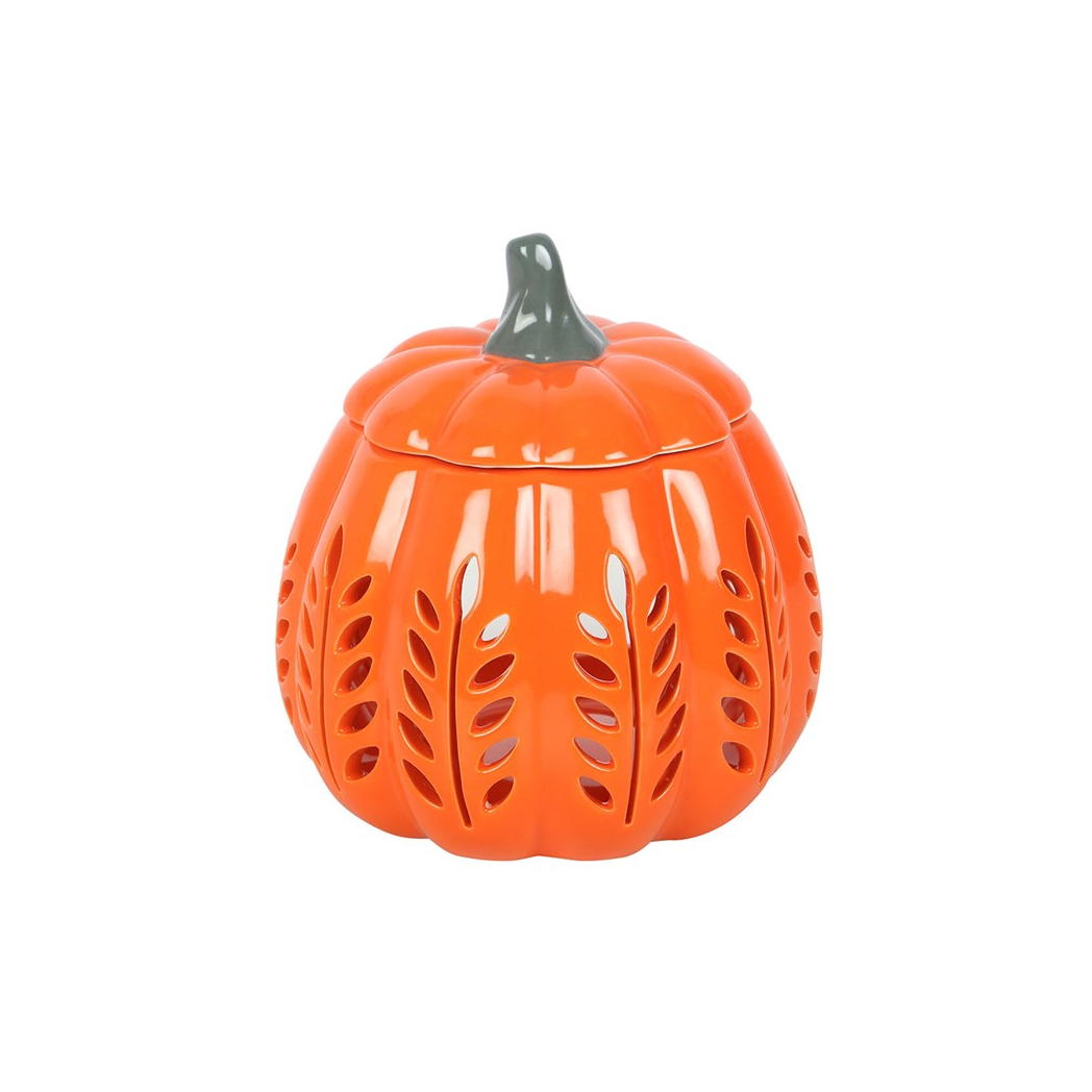 Orange Leaf Cut Out Pumpkin Oil Burner and Wax Warmer