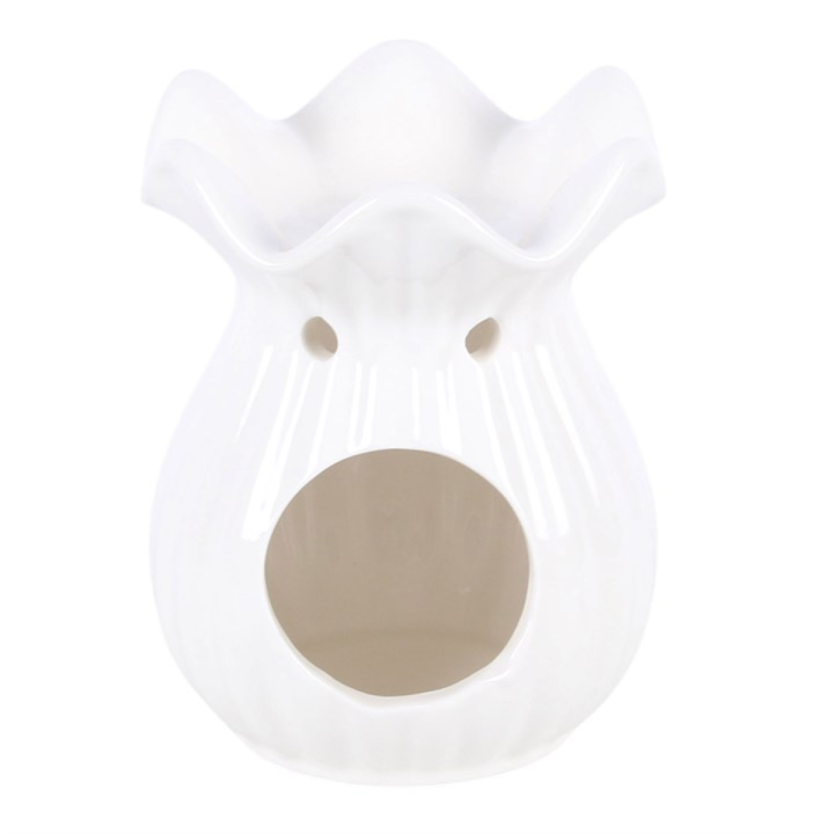 White Pleated Flare Oil Burner