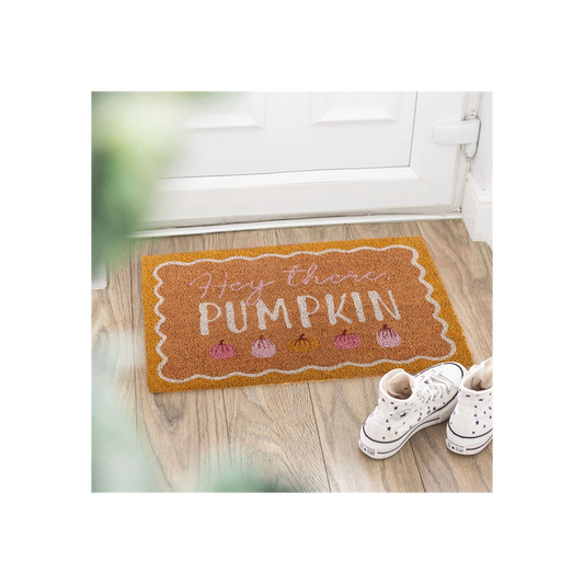 Natural Hey There Pumpkin Doormat