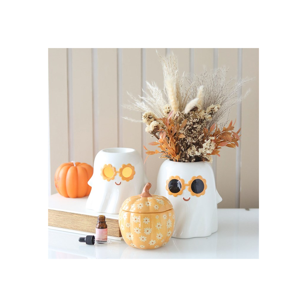 Groovy Floral Pumpkin Oil Burner