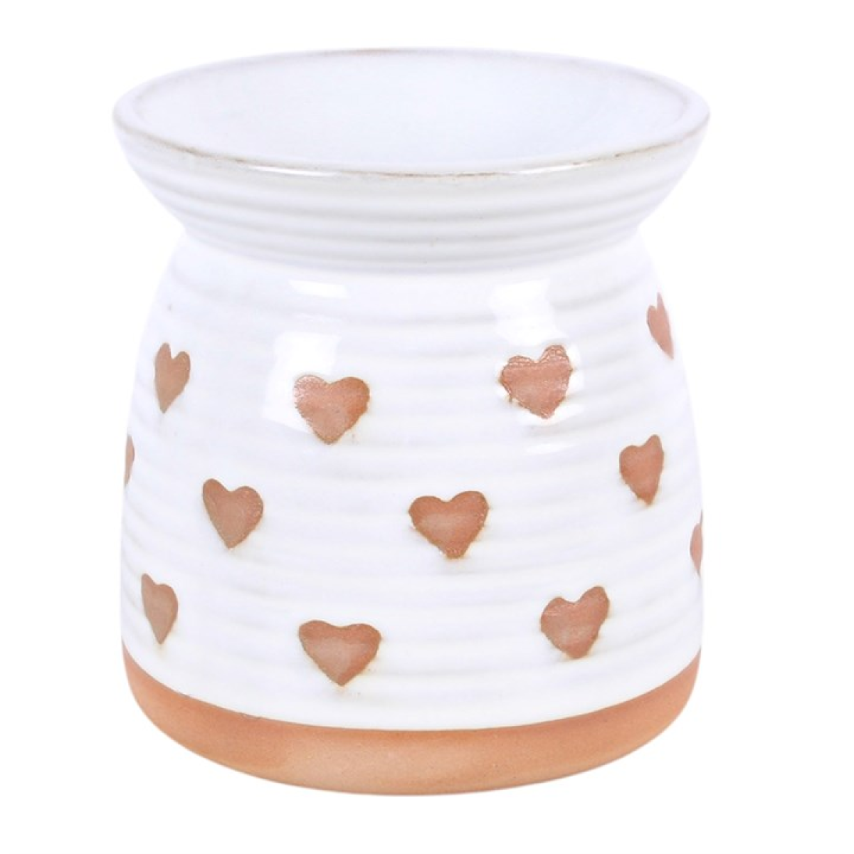 Beige Heart Print Oil Burner