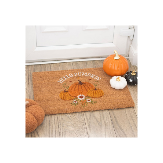 Natural Autumn Days Hello Pumpkin Doormat