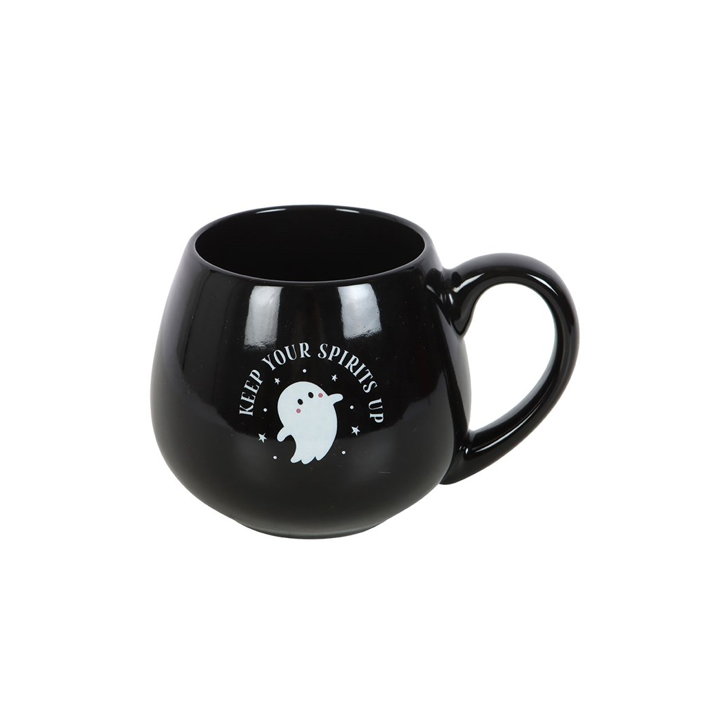 Keep Your Spirits Up Rounded Ghost Mug