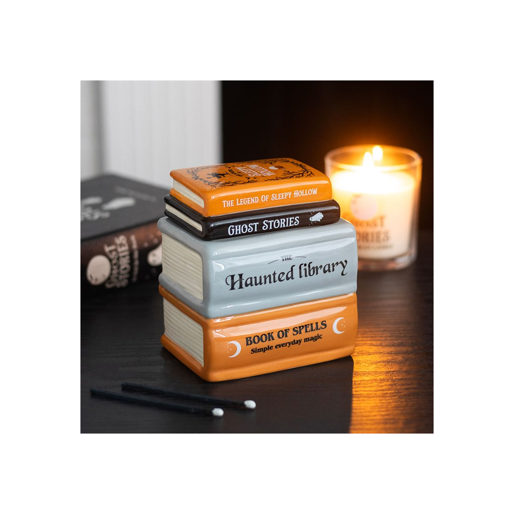 Haunted Library Book Stack Oil Burner and Wax Warmer