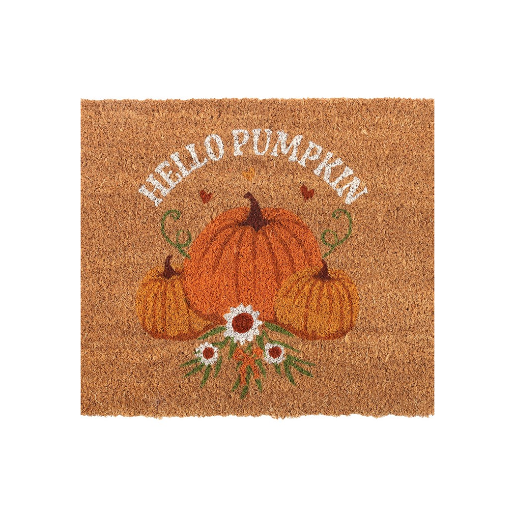 Natural Autumn Days Hello Pumpkin Doormat