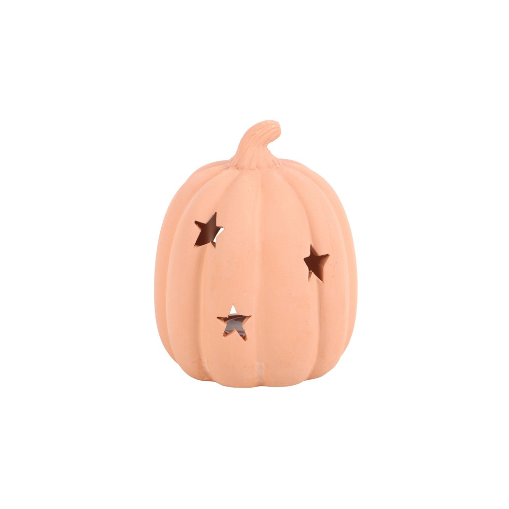 9cm Terracotta Pumpkin Tealight Holder