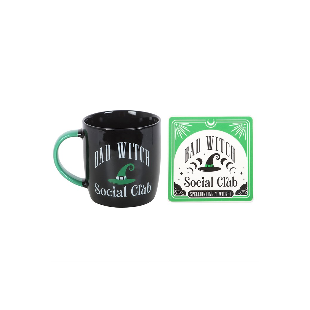 Bad Witch Social Club Mug and Coaster Set