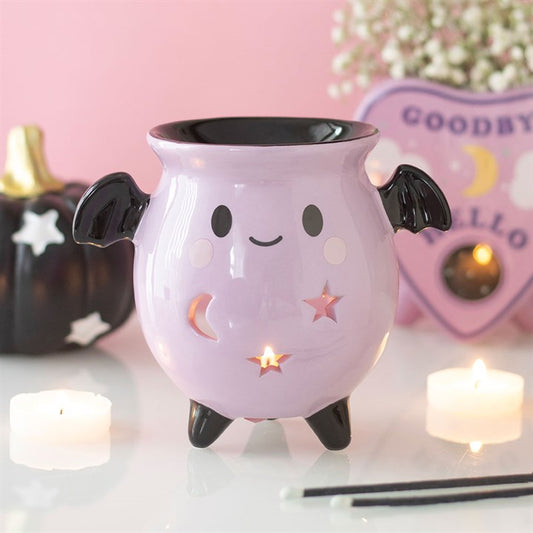 Pastel Bat Brew Cauldron Oil Burner
