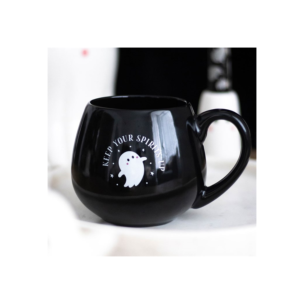 Keep Your Spirits Up Rounded Ghost Mug