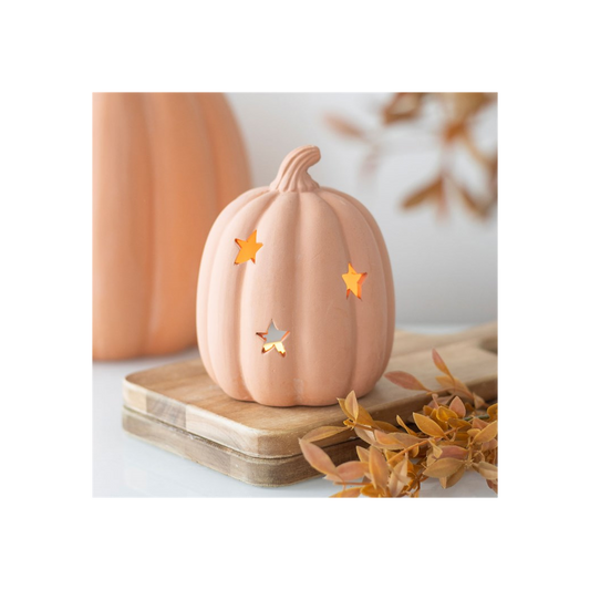 9cm Terracotta Pumpkin Tealight Holder