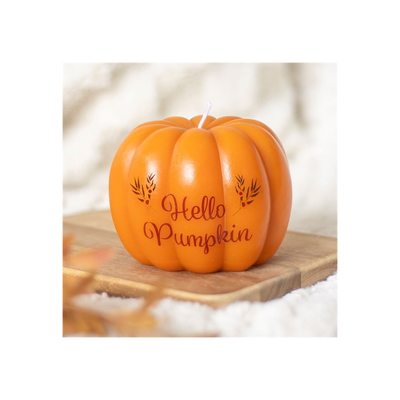 Hello Pumpkin Shaped Candle