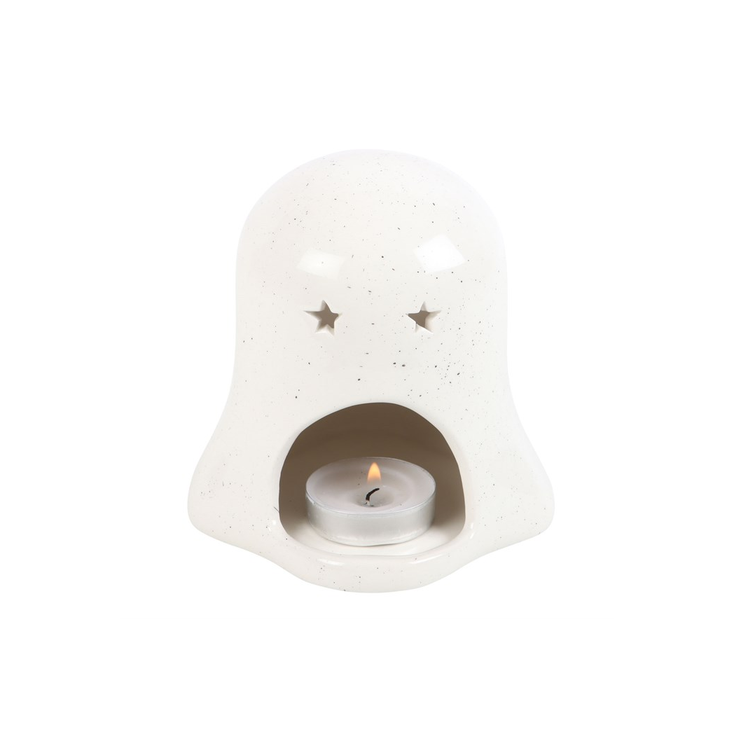 Ghost Shaped Tealight Candle Holder with Pumpkin