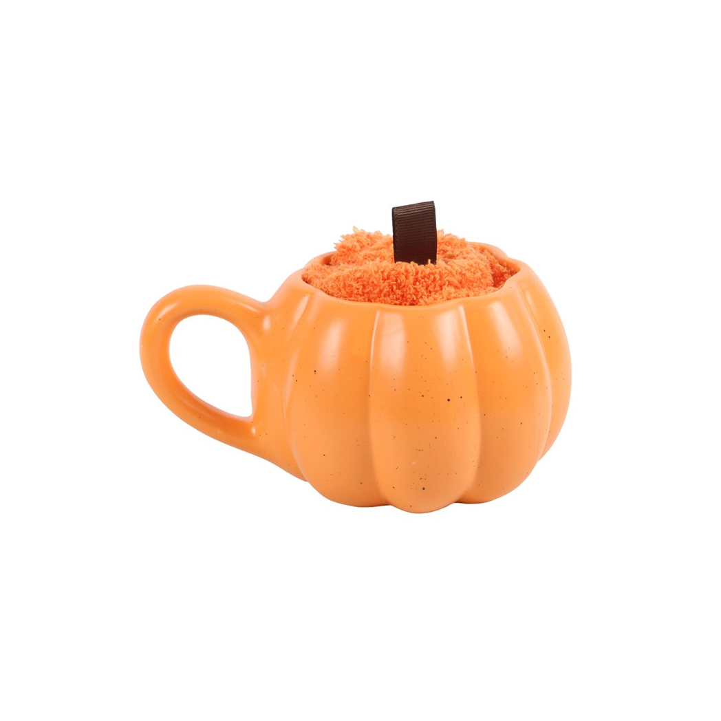 Pumpkin Shaped Mug and Socks Set