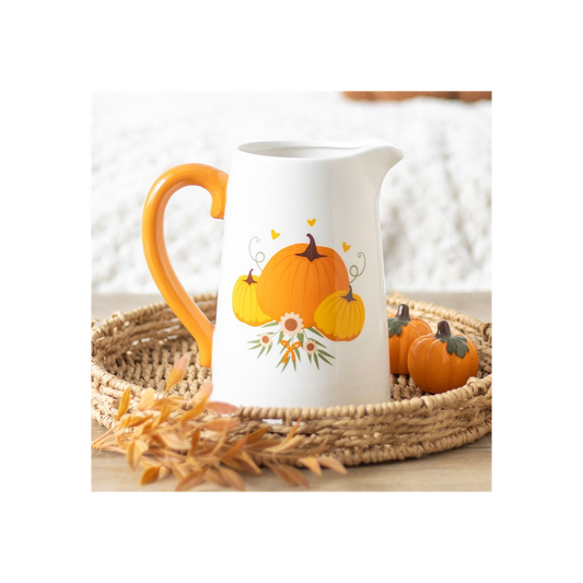 Autumn Pumpkin Ceramic Flower Jug