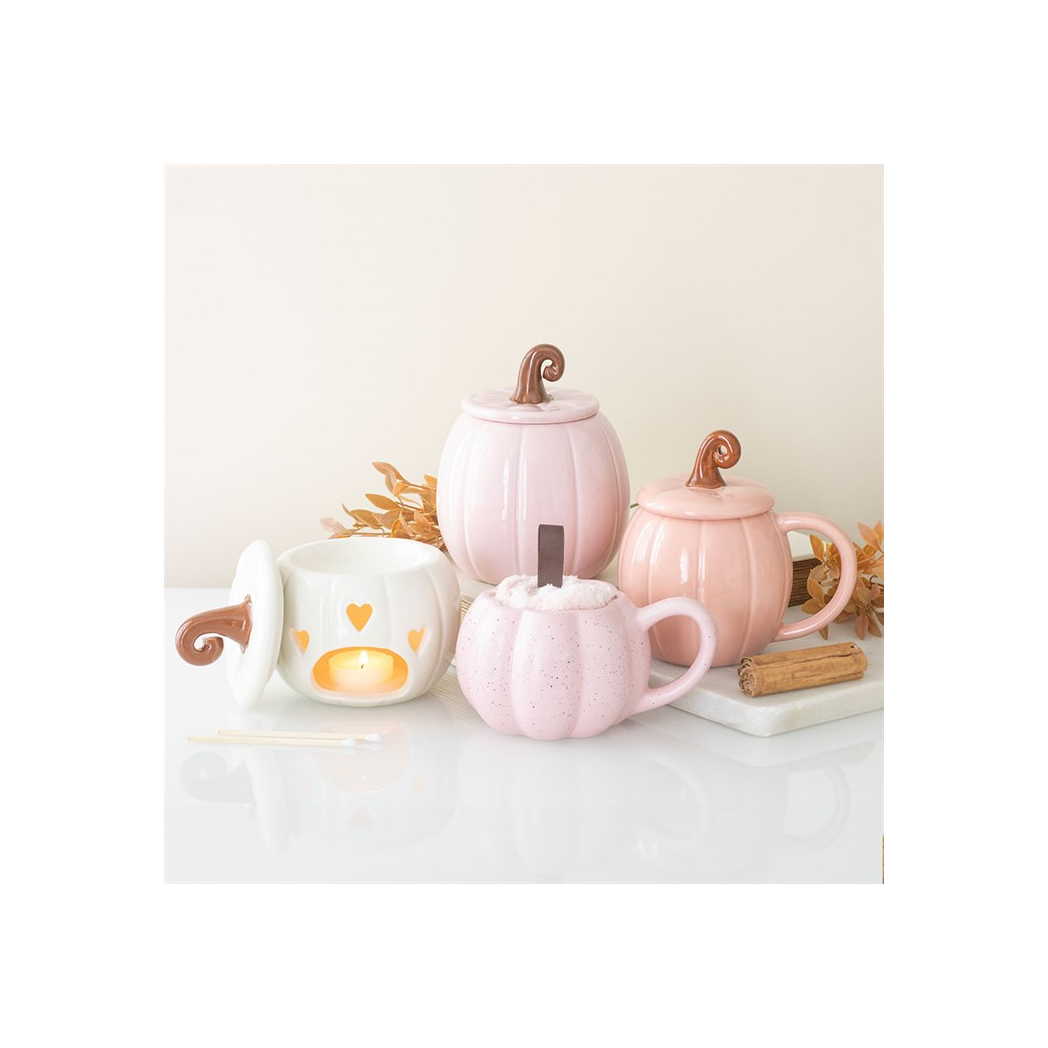Pink Pumpkin Mug and Socks Set