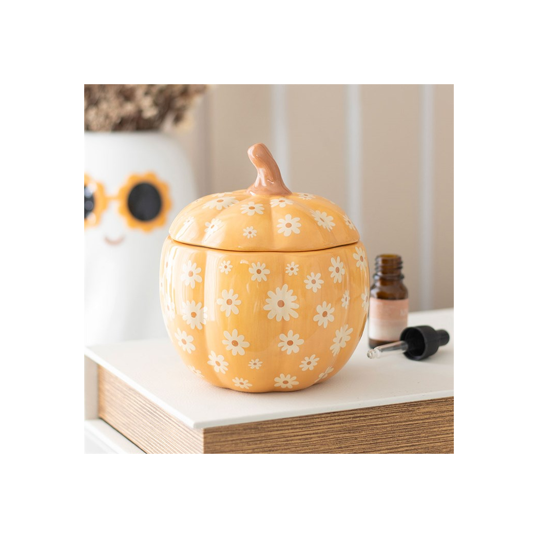 Groovy Floral Pumpkin Oil Burner