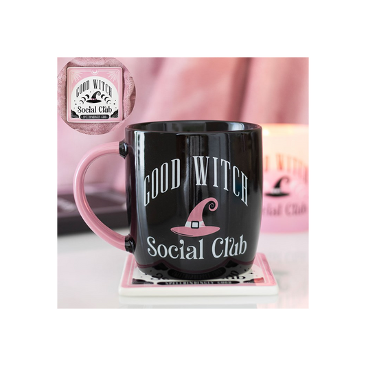 Good Witch Social Club Mug and Coaster Set