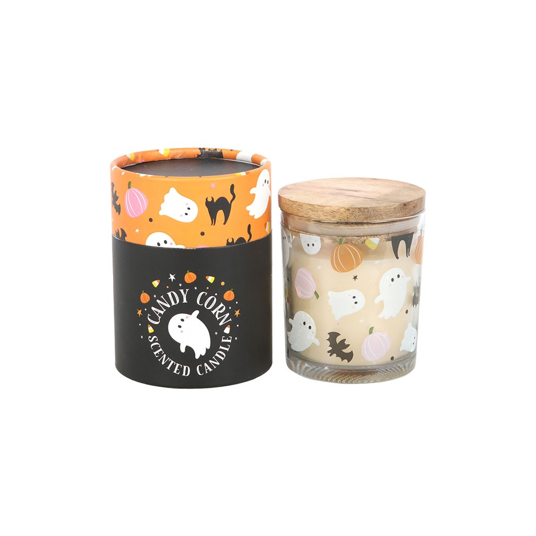 Sweet and Spooky Candy Corn Candle