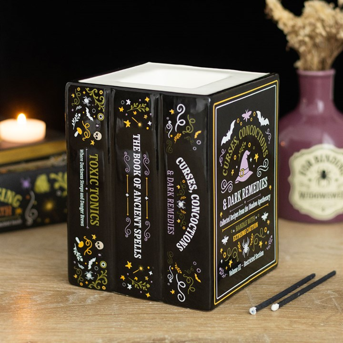 Witch's Apothecary Book Shaped Oil Burner and Wax Warmer